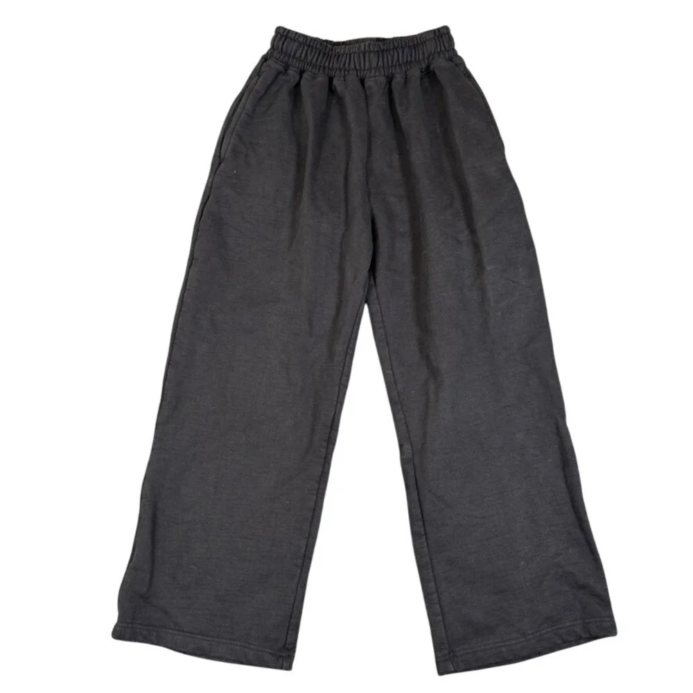 Hours Black 100% Cotton Fleece Sweatpants Straight Leg Small